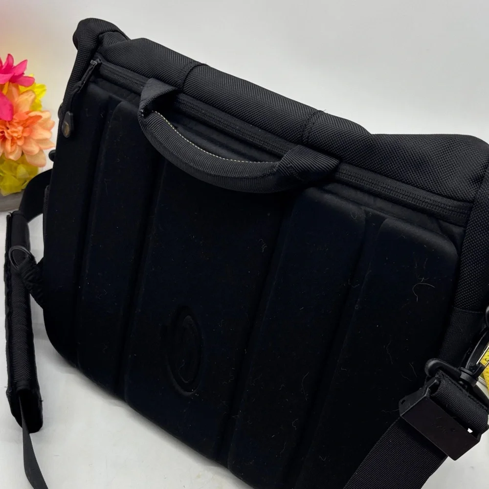 Timbuk2 Black Messenger Bag with Yellow Logo